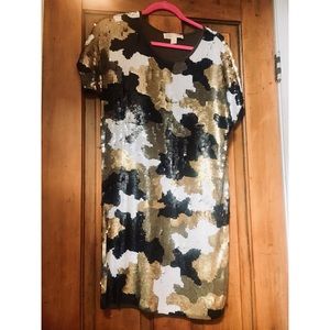 Michael Kors sequin camo print dress